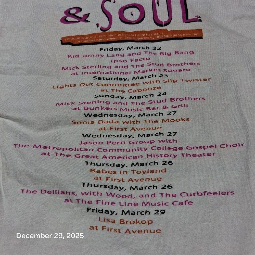 VTG MN Heart & Soul Festival T‎ Shirt Single Stitch Size Small Signed 90s